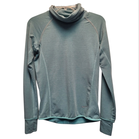 Nike Tops - Nike Element Light Teal Cowl Neck Long Sleeve Reflective Running Shirt - Size XS